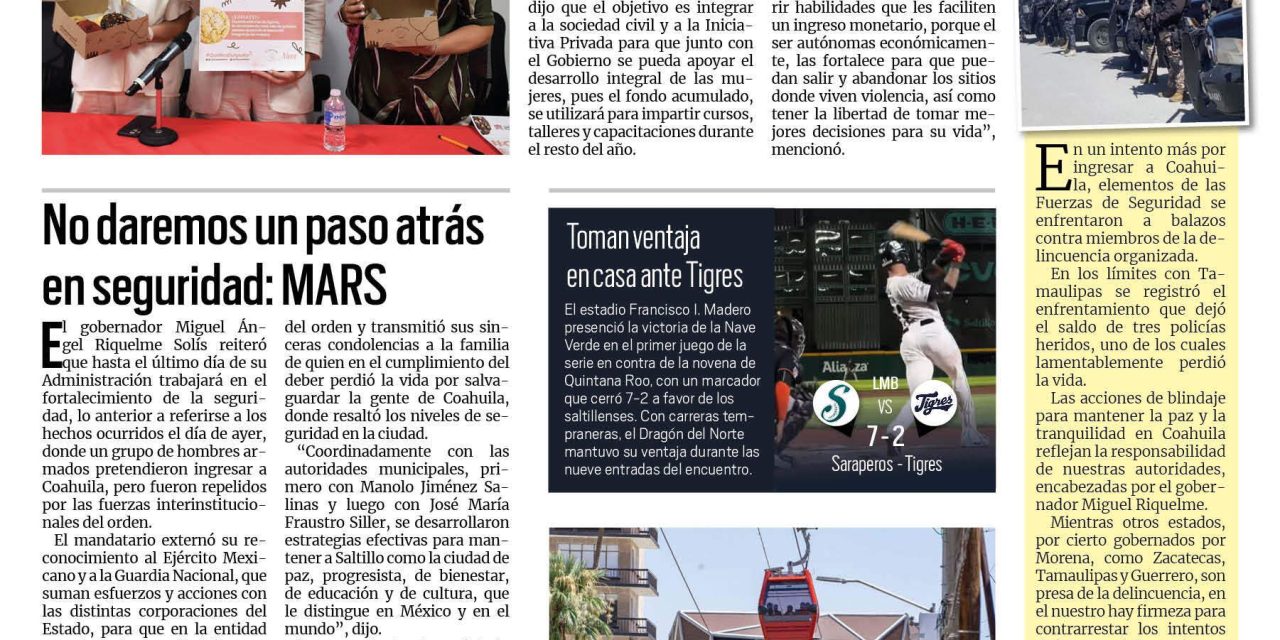 Portada RCG Lagunera [26 de julio de 2023] Presentan campaña en apoyo al empoderamiento femenino; realizan limpieza intensiva en la calzada Villa Zaragoza y más…