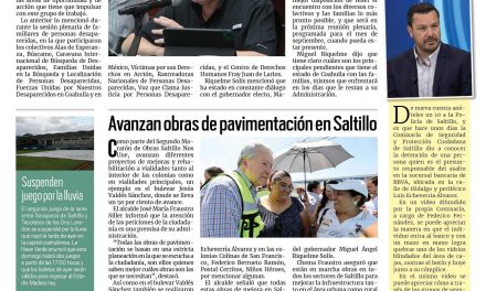 Portada RCG Media [9 de julio de 2023] Riquelme se compromete a relevo muy responsable; avanzan obras de pavimentación en Saltillo y más…