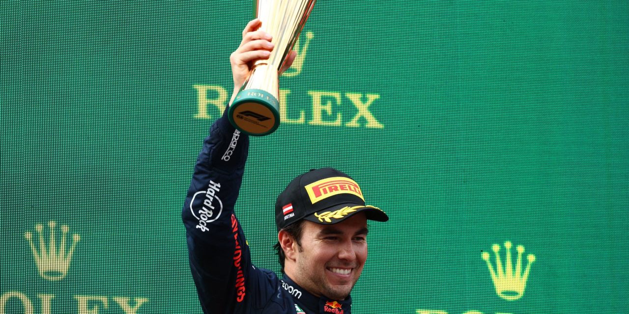 Checo Pérez termina en tercer lugar en el GP de Austria