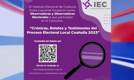 Tendrá IEC concurso de Crónicas, relatos y testimonios de la elección del 4 de junio