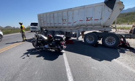 Motociclista pierde la vida al impactarse contra transporte de carga