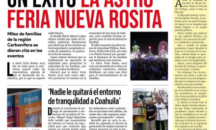 Portada RCG Carbonífera [8 de agosto de 2023] Un éxito la Astro Feria Nueva Rosita 2023; autoridades de Sabinas presiden honores a la bandera y más…