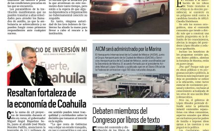 Portada RCG Carbonífera [9 de agosto de 2023] Trabaja con crisis Cruz Roja Sabinas; hallazgo de cadáver causa movilización y más…