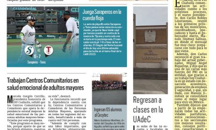 Portada RCG Carbonífera [14 de agosto de 2023] Mantienen respaldo al deporte en Sabinas; hoteles se llenan por fiestas…