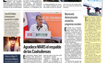 Portada RCG Centro [12 de agosto de 2023] Piden enseres a familiares de pacientes en el IMSS Monclova; Taxistas dan ultimátum a autoridades en Monclova y más…