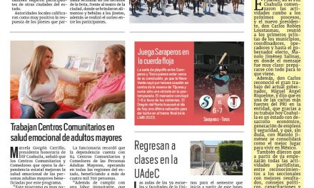 Portada RCG Centro [14 de agosto de 2023] Cabalgan para celebrar a Monclova; realizan carrera 5K Nora Rocha y más…