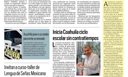 Portada RCG Centro [29 de agosto de 2023] ‘Se trabaja en recuperación de AHMSA’; insistirán en declaratoria de emergencia económica y más…