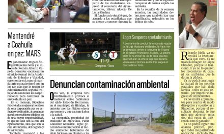 Portada RCG Fronteriza [1 de agosto de 2023] Continúa Acuña como una ciudad segura; va en aumento ocupación hotelera en la región y más…