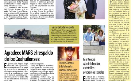 Portada RCG Fronteriza [12 de agosto de 2023] Elige DIF a la Reina del Adulto Mayor; Llega la pavimentación al sector Fundadores y más…