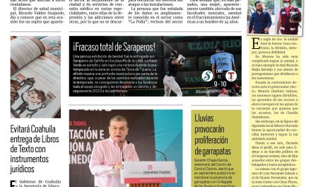 Portada RCG Fronteriza [15 de agosto de 2023] Implementan estrategias para atender a pacientes psiquiátricos; refuerzan medidas sanitarias en negocios de comida y más…