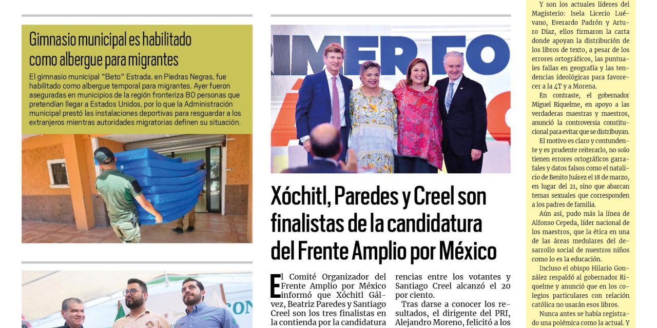 Portada RCG Fronteriza [16 de agosto de 2023] Recolecta DIF útiles escolares; alistan Festival Mitote Folklórico y más…