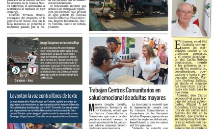 Portada RCG Lagunera [14 de agosto de 2023] Reintegran bomba a red de Simas Torreón; realizan simulacros de incendio en guarderías y más…