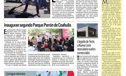 Portada RCG Lagunera [17 de agosto de 2023] Llega brigada de servicios al poniente de Torreón; logra Torreón ahorro de 42 mdp y más…