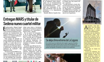 Portada RCG Lagunera [30 de agosto de 2023] Alcalde presenta nuevos directores en su Gabinete; llega brigada de servicios a la colonia Obispado y más…