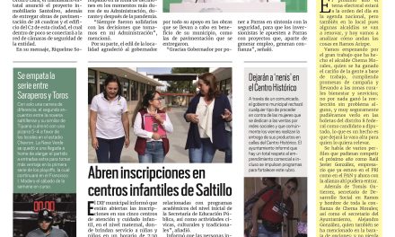 Portada RCG Media [11 de agosto de 2023] Construimos cimientos sólidos para el desarrollo de Coahuila: MARS; abren inscripciones en centros infantiles de Saltillo y más…