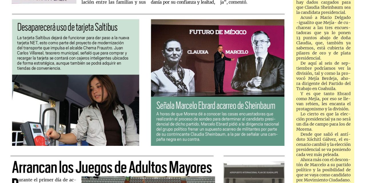 Portada RCG Media [17 de agosto de 2023] Inauguran segundo Parque Perrón de Coahuila; arrancan los Juegos de Adultos Mayores y más…