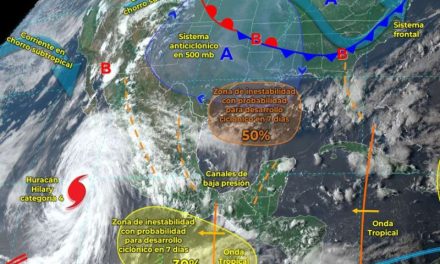 Huracán Hilary se acerca a la costa de la Península de Baja California