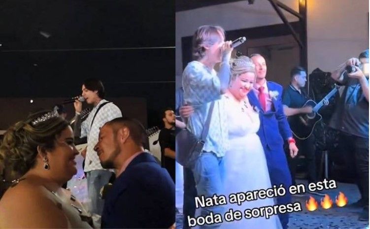 Natanael Cano aparece para cantar en una boda y así sorprender a los recién casados