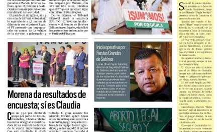 Portada RCG Carbonífera [7 de septiembre de 2023] Confirma Sala Superior victoria de Manolo Jiménez; reportan robos en minas de GAN y más…