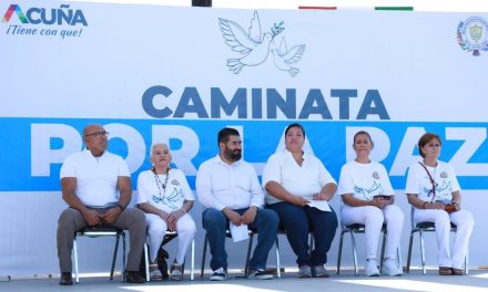 Realizan marcha a favor de la paz mundial en Acuña