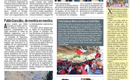 Portada RCG Fronteriza [4 de septiembre de 2023] Celebran en Acula Torneo Amistad Bowl; inicia rehabilitación de plazas públicas en Acuña y más…