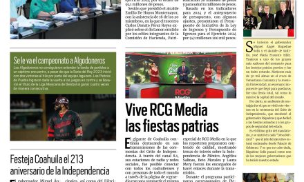 Portada RCG Fronteriza [16 de septiembre de 2023] Aprueban presupuesto de 941 mdp para Acuña; Continúa firme operativo radar para inhibir accidentes viales y más noticias…