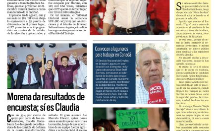 Portada RCG Lagunera [7 de septiembre de 2023] Confirma Sala Superior victoria de Manolo Jiménez; inauguran Krispy Kreme en Torreón y más…