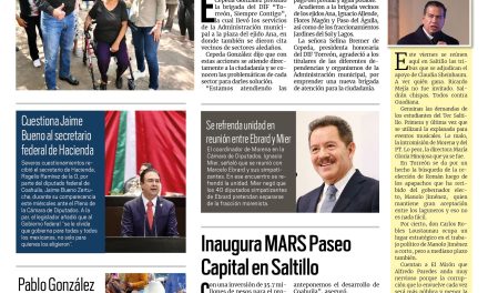 Portada RCG Lagunera [21 de septiembre de 2023] Llevan brigada de servicios al ejido Ana; aprueban regidores estado financiero de agosto y más…