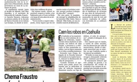 Portada RCG Media [6 de septiembre de 2023] Continúa MARS entrega de obras en Cinco Manantiales; Chema Fraustro refrenda compromiso por un Saltillo verde y más…