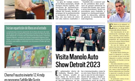 Portada RCG Media [14 de septiembre de 2023] Es Coahuila uno de los mejores lugares para vivir: MARS; visita Manolo Auto Show Detroit 2023 y más…