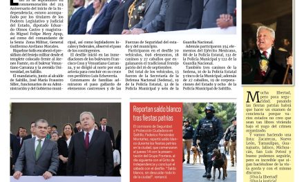 Portada RCG Media [17 de septiembre de 2023] Preside MARS desfile de la Independencia; Unión, clave para la seguridad: Chema Fraustro y más…