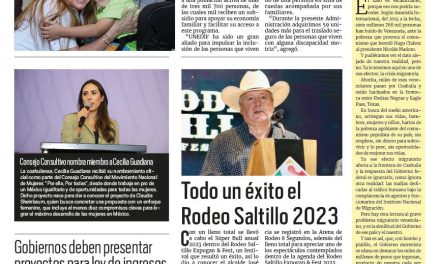 Portada RCG Media [25 de septiembre de 2023] Realizó UNEDIF más de un millón de traslados; todo un éxito el Rodeo Saltillo 2023 y más…