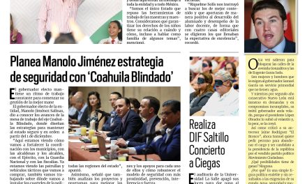 Portada RCG Media [26 de septiembre de 2023] Inicia MARS la entrega de libros Coahuila Educa; Planea Manolo Jiménez estrategia de seguridad con ‘Coahuila Blindado’ y más…
