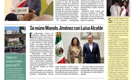 Portada RCG Media [28 de septiembre de 2023] Reconoce MARS respaldo de la región Centro de Coahuila; se reúne Manolo Jiménez con Luisa Alcalde y más…