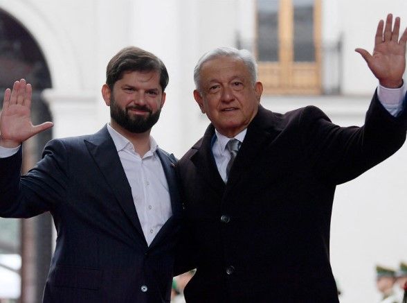 Presidente de Chile recibe en el Palacio de la Moneda a López Obrador
