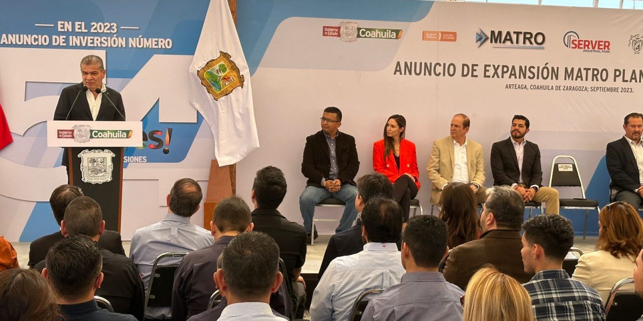 El gobernador destaca a Matro Planta Dos en Arteaga