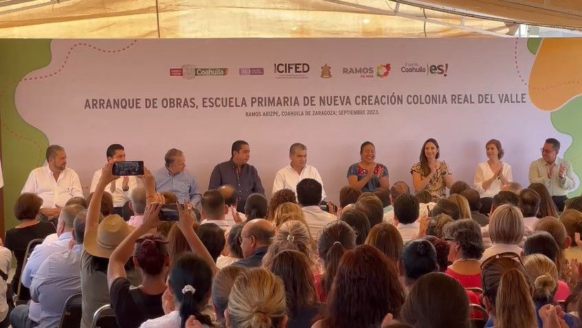 Arranca gobernador construcción de otra escuela en Ramos Arizpe