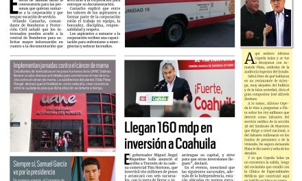 Portada RCG Carbonífera [24 de octubre de 2023] Convocan a sumarse a los Bomberos; sustituirán semáforos de San Juan de Sabinas y más…