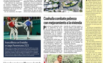 Portada RCG Centro [22 de octubre de 2023] Piden un secretario de Desarrollo Económico en el Centro; Capturan a presunto violador en Monclova y más…
