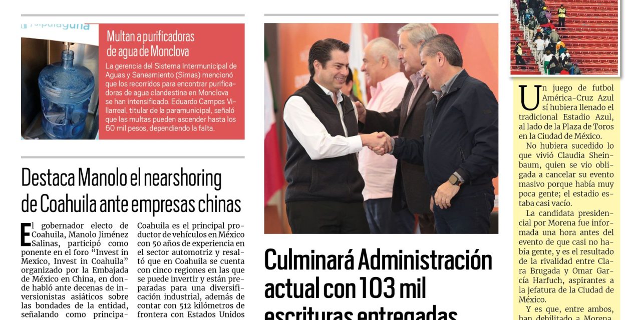 Portada RCG Centro [26 de octubre de 2023] Detienen a presunto abusador; casos de rickettsia alertan a autoridades de Monclova y más…