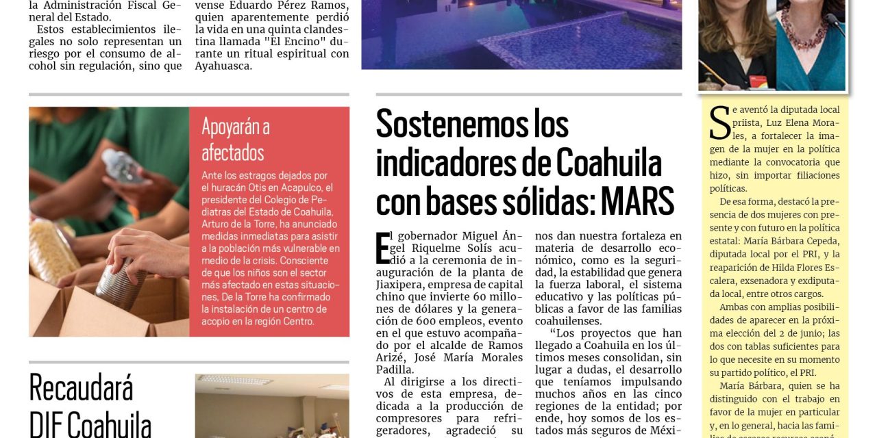 Portada RCG Centro [27 de octubre de 2023] Operan más de 200 quintas en la clandestinidad; más obreros de AHMSA buscan trabajar como conductores y más…