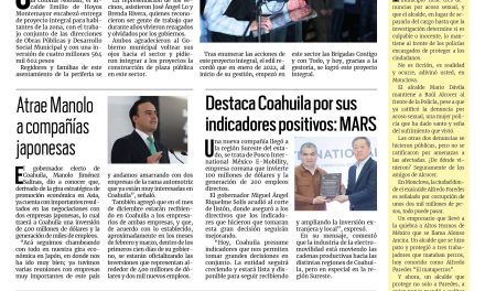 Portada RCG Fronteriza [18 de octubre de 2023] Entrega Ayuntamiento proyecto integral de obras; dan mil becas a estudiantes de Acuña y más…