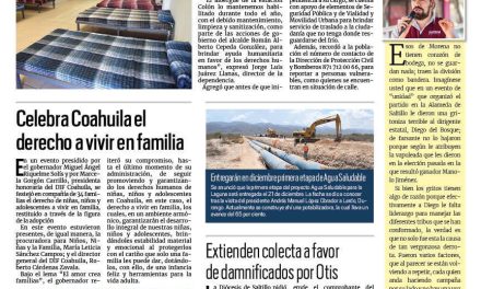 Portada RCG Lagunera [29 de octubre de 2023] Alistan albergue de PC ante frente frío en Torreón; Implementan acciones contra vectores en panteones y más…