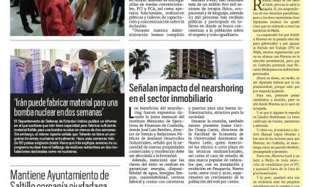 Portada RCG Media [2 de octubre de 2023] Apoya DIF Coahuila a personas con discapacidad; mantiene Ayuntamiento de Saltillo cercanía ciudadana y más…