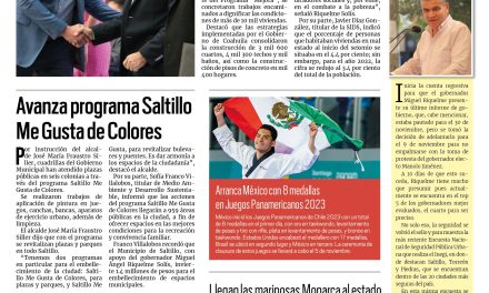 Portada RCG Media [22 de octubre de 2023] Coahuila combate pobreza con mejoramiento a la vivienda, destaca Miguel Riquelme; Avanza programa Saltillo Me Gusta de Colores y más…