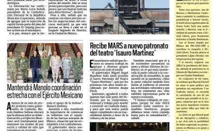 Portada RCG Centro [7 de noviembre de 2023] Rescataría a AHMSA conglomerado asiático; Aumentan enfermedades respiratorias en Monclova y más…