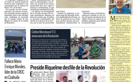 Portada RCG Centro [21 de noviembre de 2023] Declara ante juez policía señalado por homicidio; Inversionistas evalúan instalaciones de AHMSA y más…