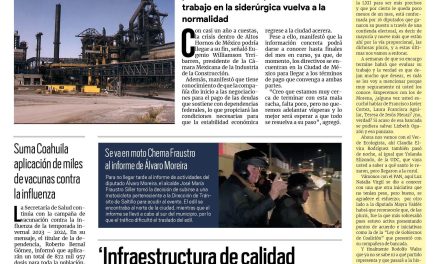 Portada RCG Centro [24 de noviembre de 2023] Reactivación de AHMSA podría suceder pronto; al alza las extorsiones en Monclova y más…