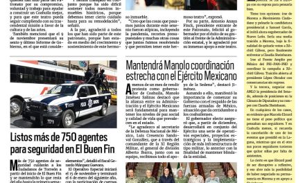 Portada RCG Lagunera [7 de noviembre de 2023] Recibe MARS a nuevo patronato del teatro ‘Isauro Martínez’ ; Inicia DIF Torreón dos talleres nuevos y más…