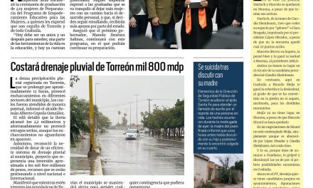 Portada RCG Lagunera [14 de noviembre de 2023] Preside MARS graduación de 419 mujeres en Torreón; invitan a laguneros a feria de reclutamiento y más…